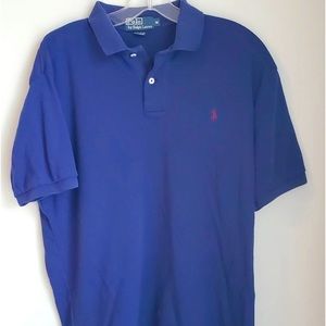 🏇 Polo BY RALPH LAUREN SIZE MEDIUM BLUE WITH BURGUNDY LOGO